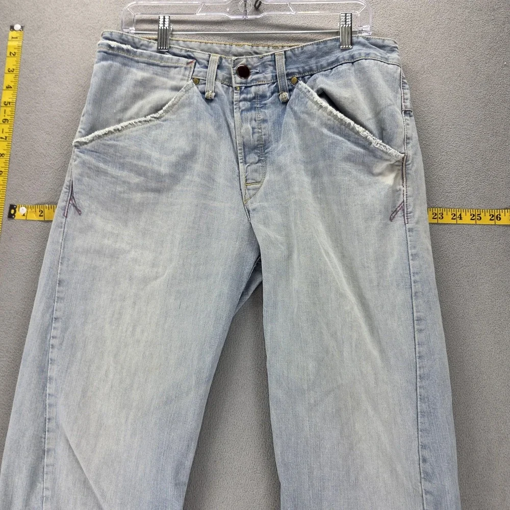 VTG Levis Engineered Jeans Mens Blue Twisted Flap Pockets Altered Hem Fits 32x30