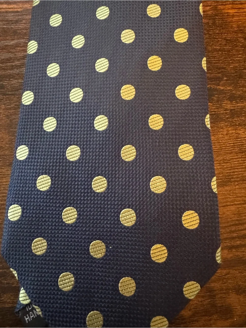 Bruno Piattelli Navy and Yellow Polka Dot Men's Tie 100% silk