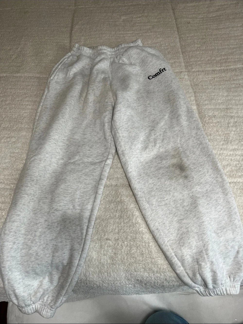 Comfort-Logo Kids Light Gray Sweat Joggers
