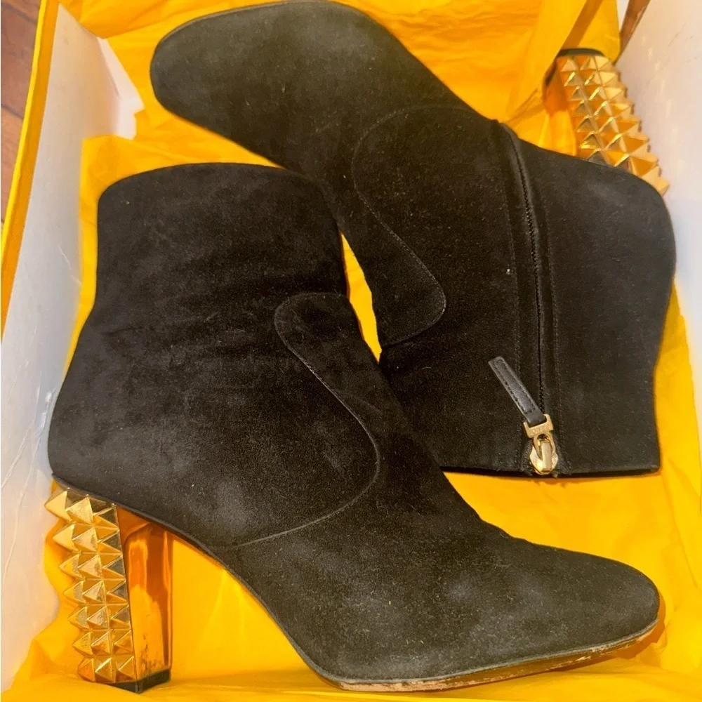 Fendi black suede