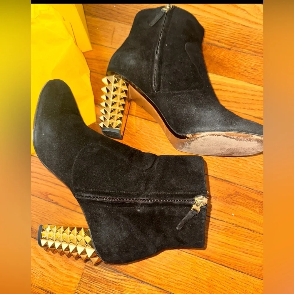 Fendi black suede