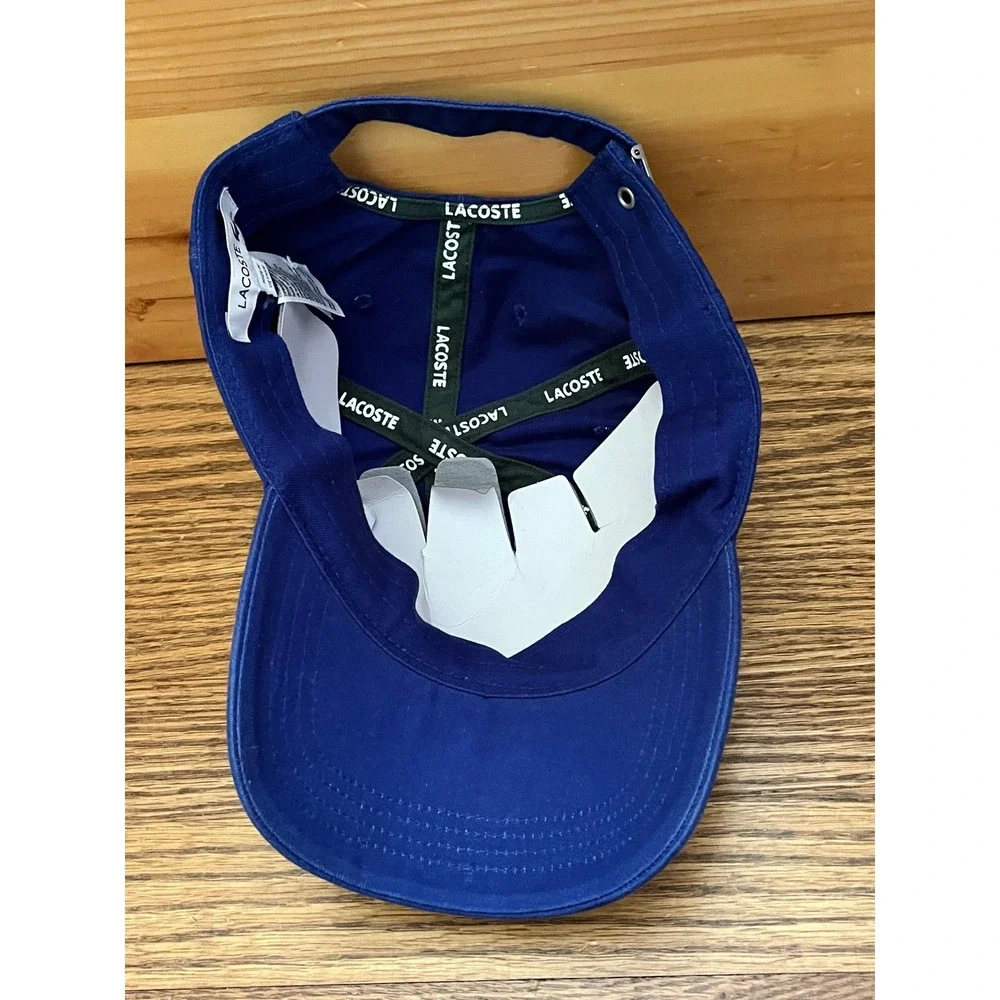 Lacoste Mens Royal Blue Big Croc Logo Adjustable Baseball Cap Hat One Size