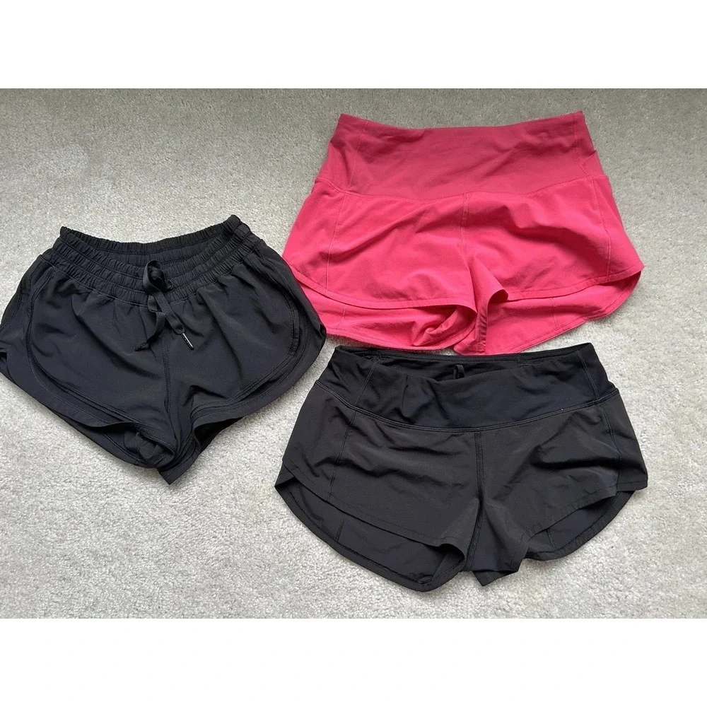 3PC Lululemon Women's Size 4 Hotty Hot Speed Up Shorts 3