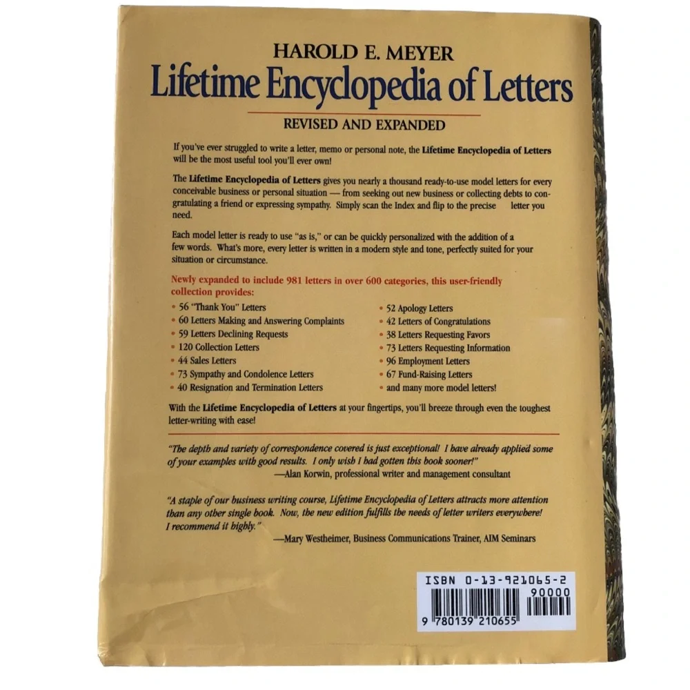 Lifetime Encyclopedia of Letters (Revised and Expanded Edition) Harold E Meyer