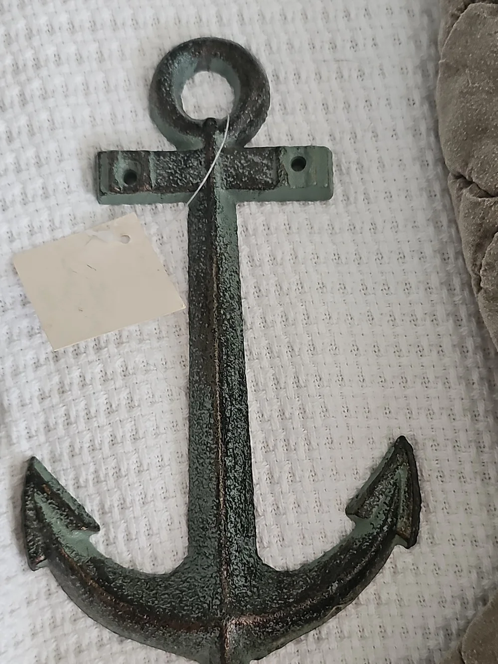 Green Rustic Anchor Wall Decor - Nautical Metal Accent