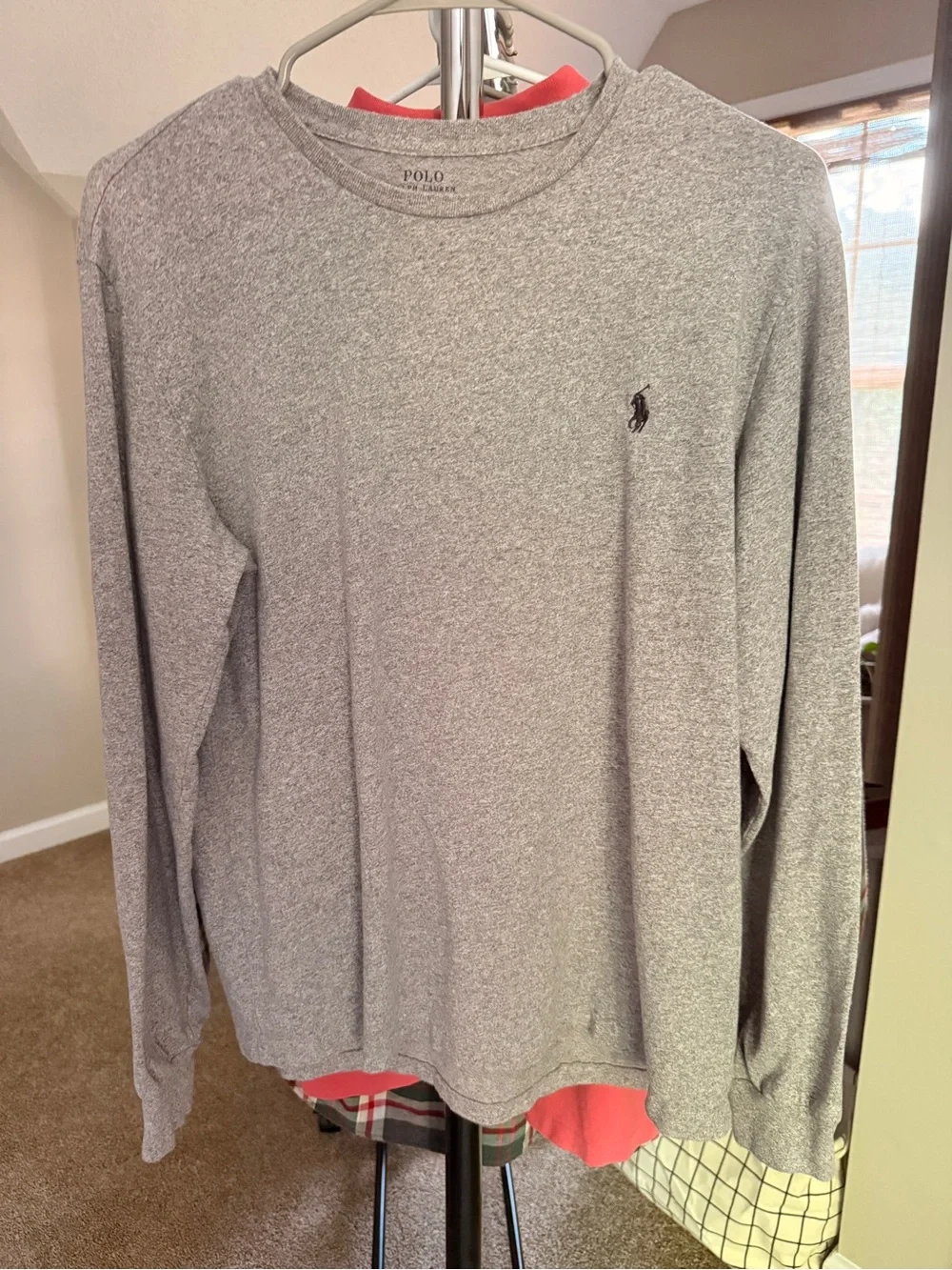 Polo by Ralph Lauren Heather Gray Long-Sleeve Crewneck Shirt