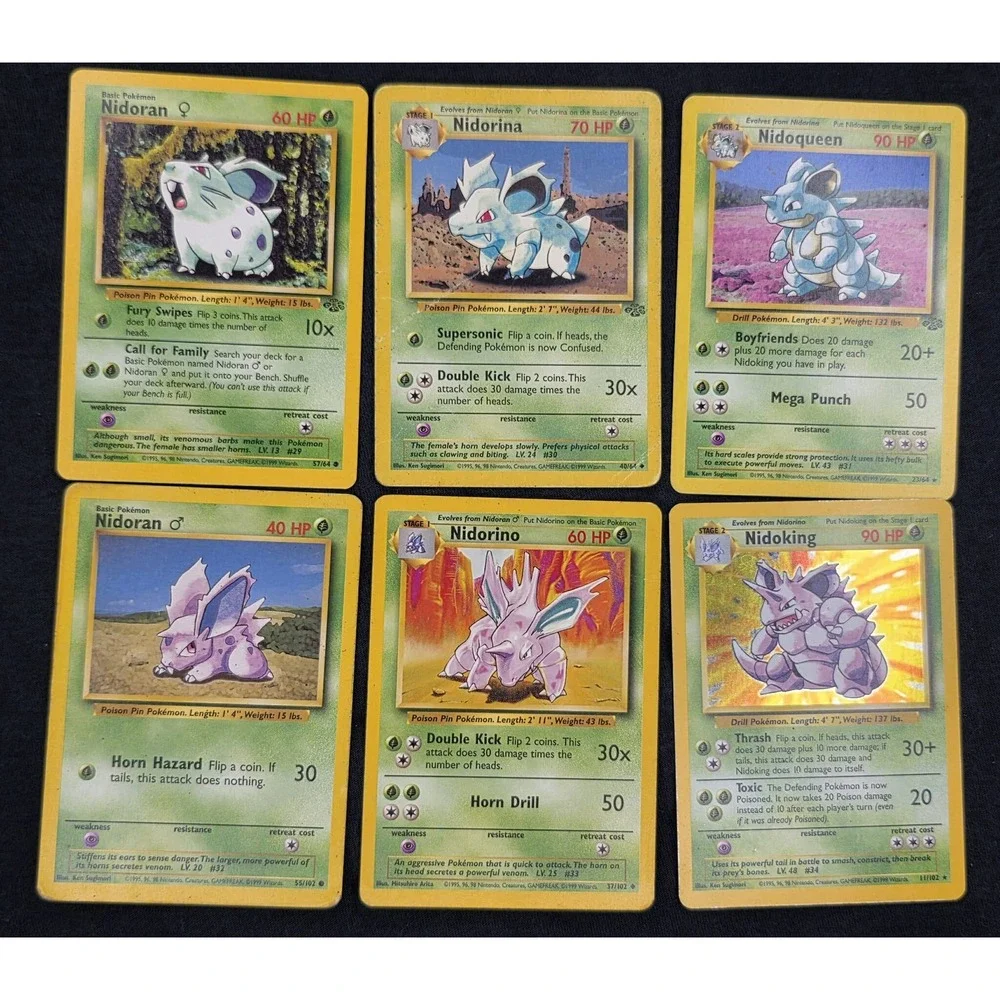 Pokemon Nidoqueen Nidoking Lot Base Set Vintage‎