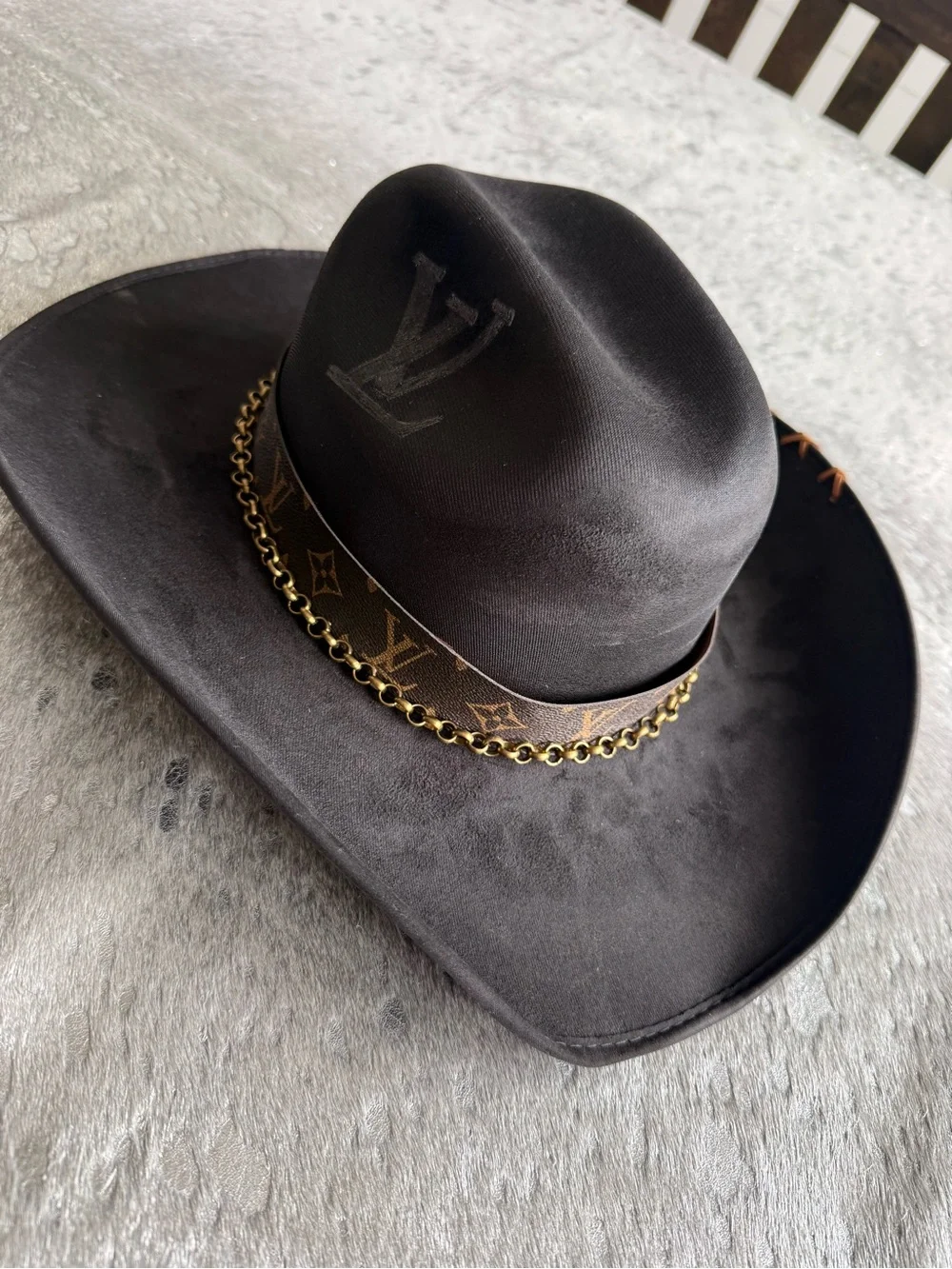 Louis Vuitton leather embossed accessory