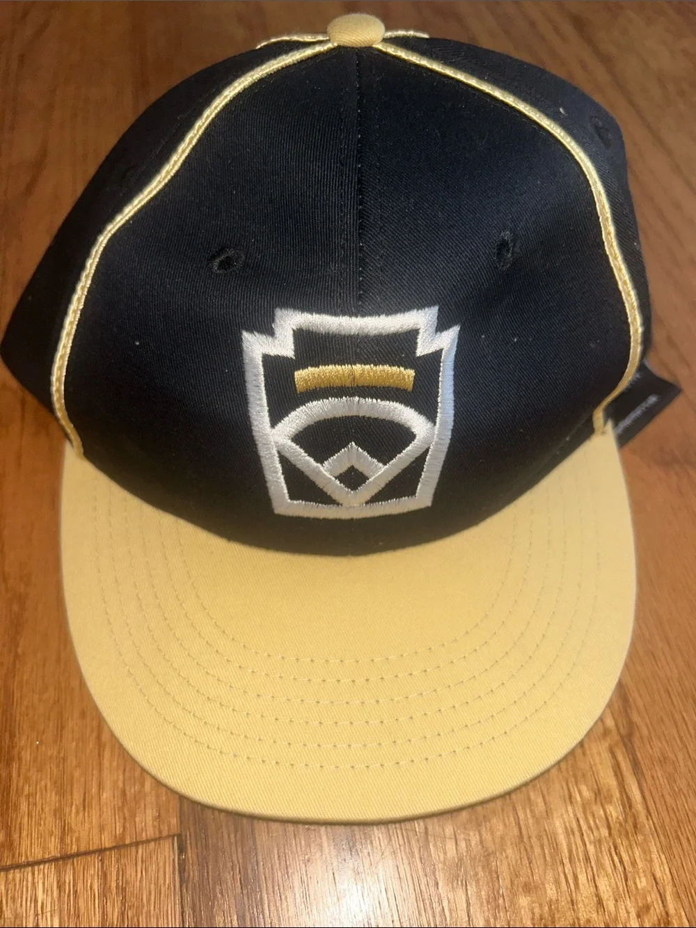 Little League Youth Black and Yellow Baseball Cap with Emblem