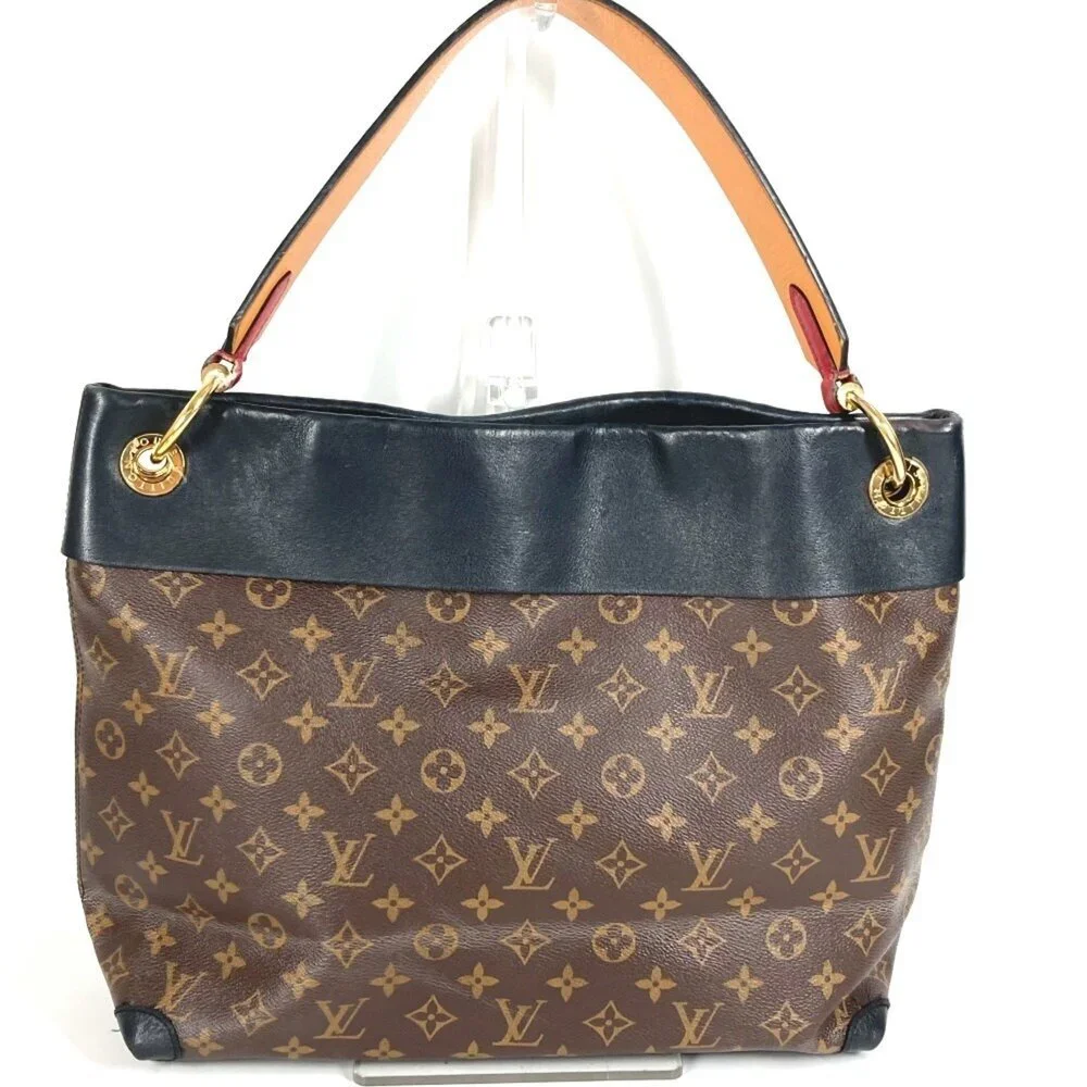 LOUIS VUITTON Authentic Black Monogram Canvas Shoulder Bag