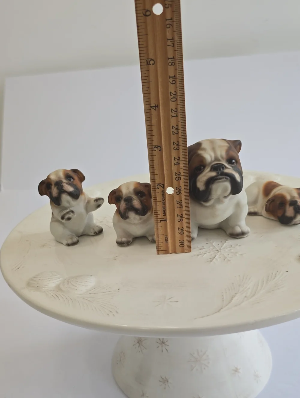 Vintage Harvey Knox  Set Of 4 House Global Art English Bulldog Figurines Japan