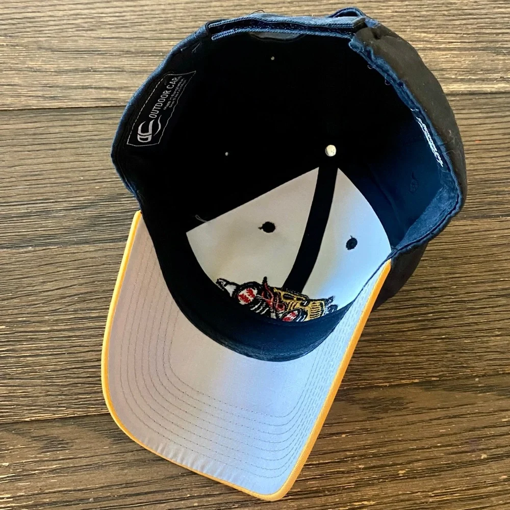 Vintage Hot Rods Hat Cap Adjustable Black Yellow Adult Small or Youth L Baseball