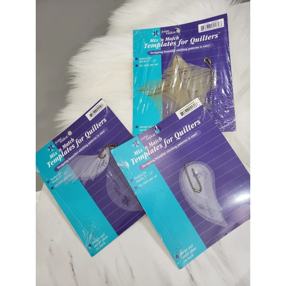 NEW Lot of 3‎ June Tailor Mix n Match Templates for Quilters Twist Feather CROWN