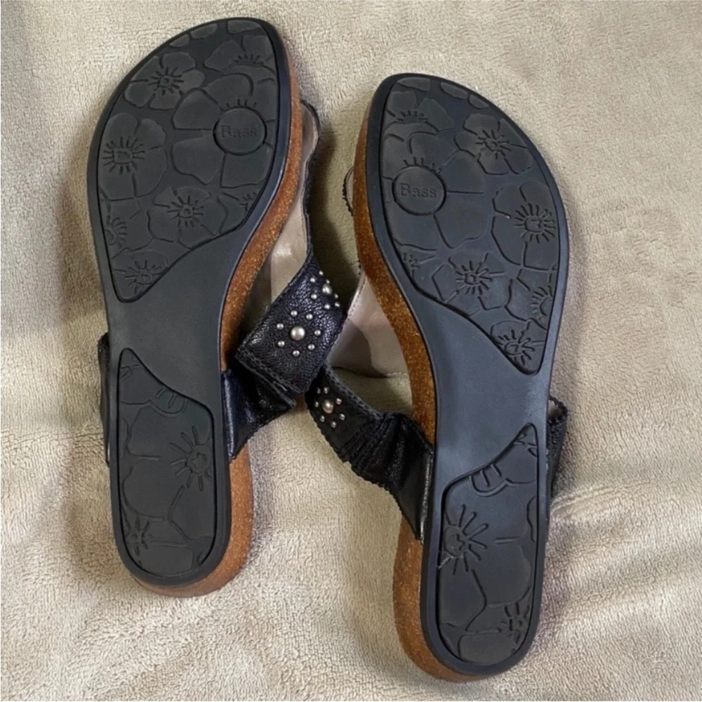 Bass Jolynn Black‎ Embellished Leather Sandals