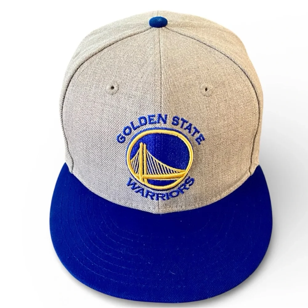 Golden State Warriors Men’s Hat New Era Snap Back Gray Blue 9FIFTY NBA Flat Bill