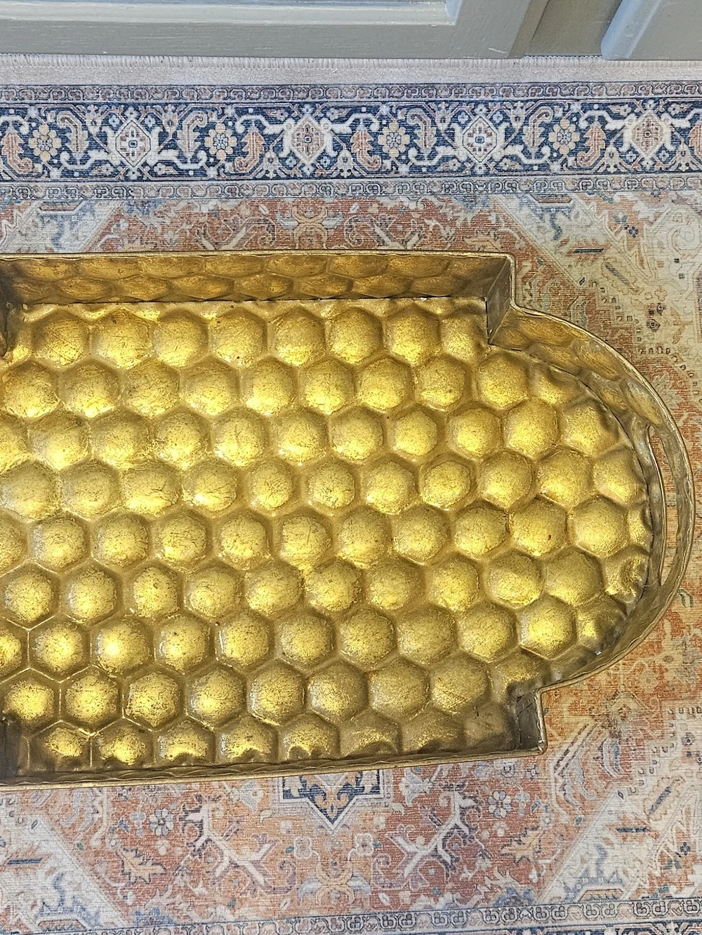 Gold Honeycomb Decorative Tray