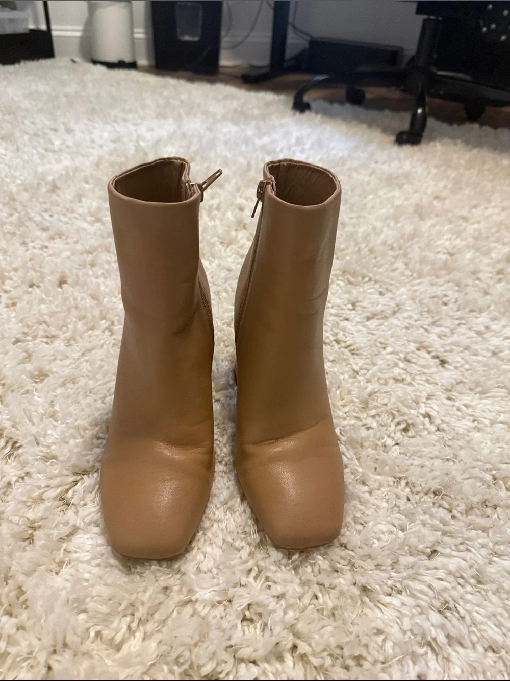 Dolce Vita Tan Block-Heel Ankle Boots