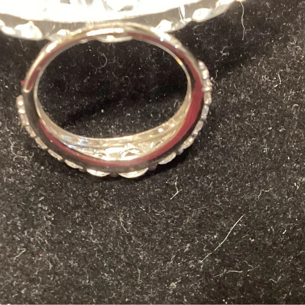 Elegant Sterling Silver Ring with Diamond Simulant Bella Luce