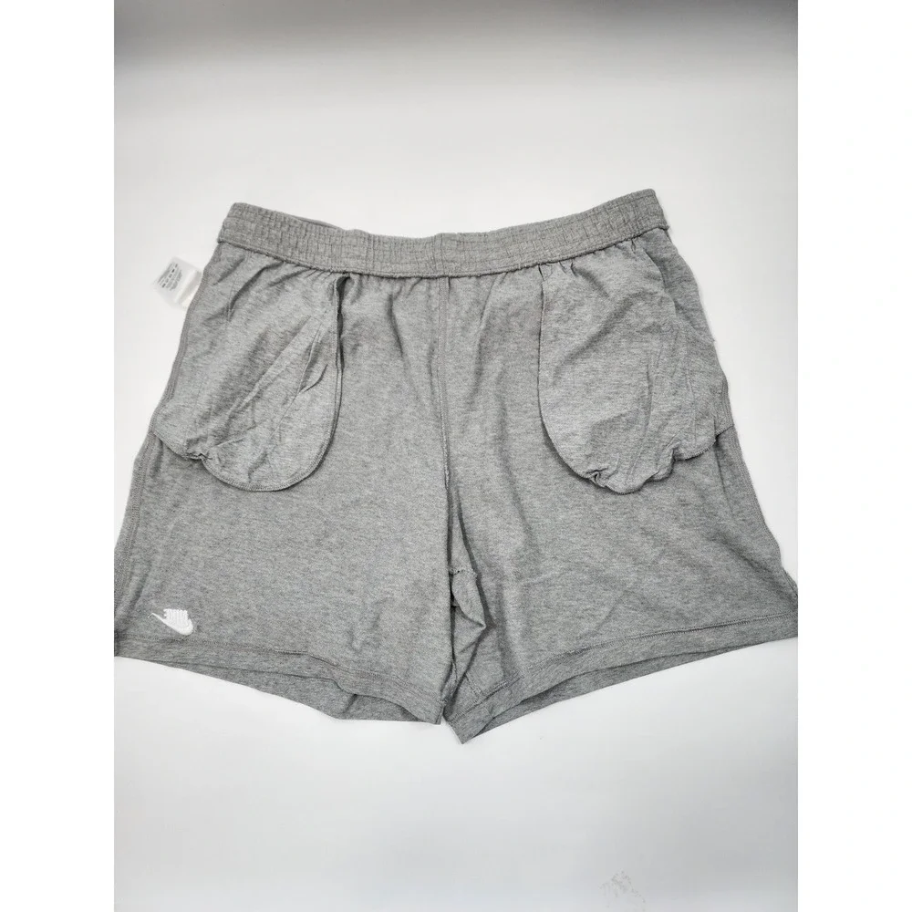 Nike Mens Sportswear Jersey Shorts Gray Cotton Elastic Waist Pockets XL