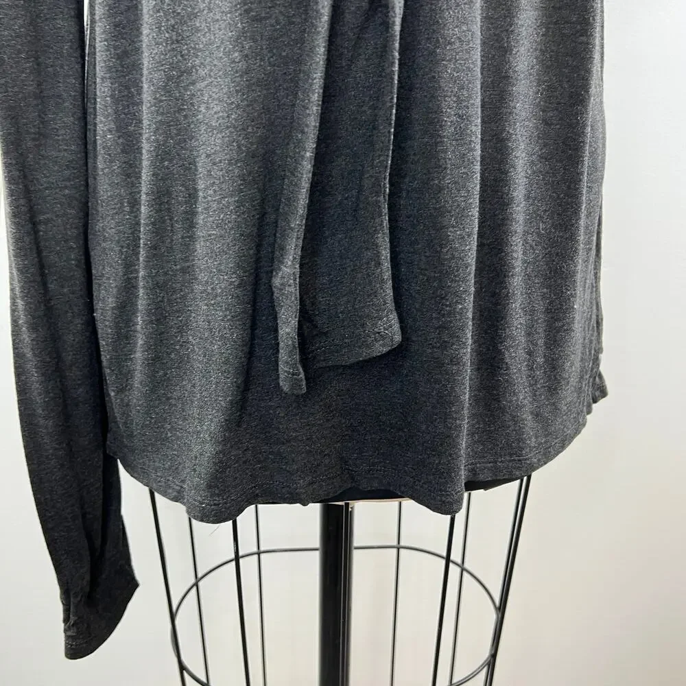 T Alexander Wang Gray Long Sleeve Round Neck Women's Top Size M Medium