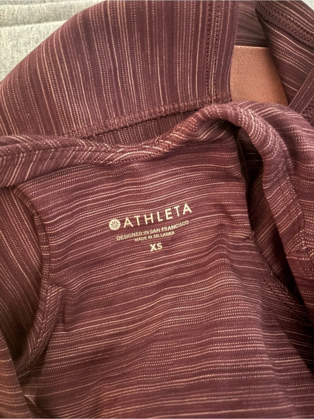 Athleta Striped High-Neck Crop Tank in Deep Purple