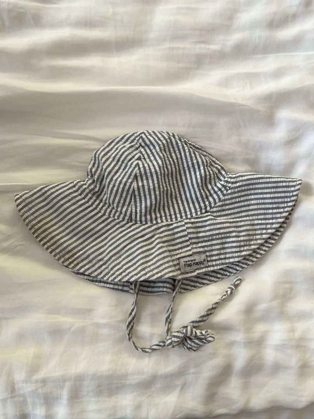 Flap Happy Seersucker Floppy Hat, XL