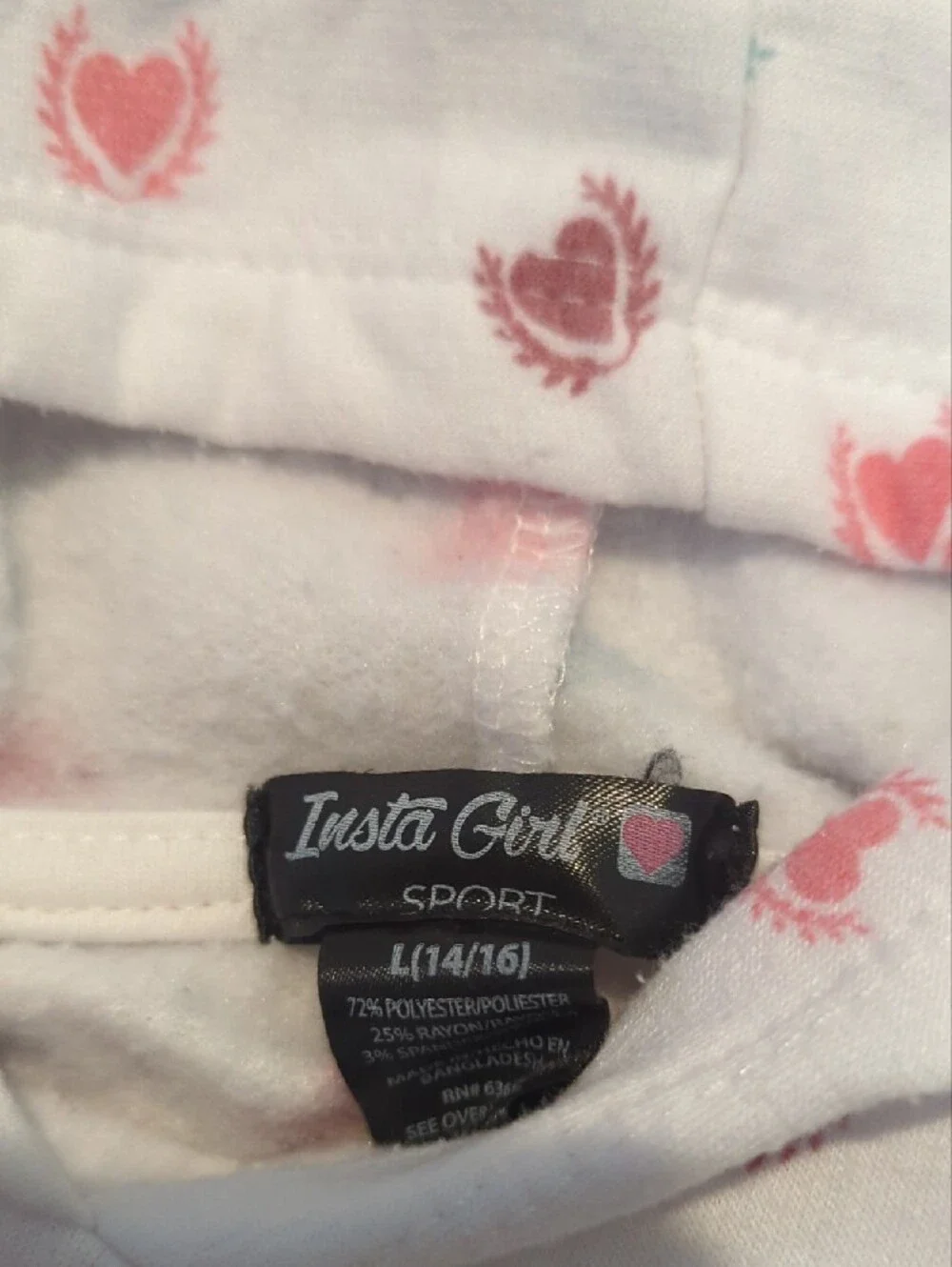 Insta Girl Sport White Hoodie with Multi Color Heart Print