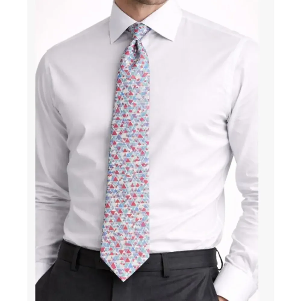 Christian Dior Monsieur Silk Tie Geometric Red Blue‎ Purple Classic USA Designer
