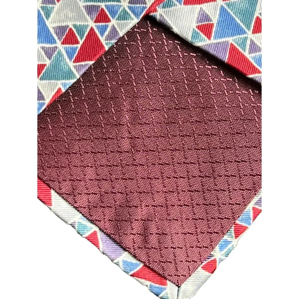 Christian Dior Monsieur Silk Tie Geometric Red Blue‎ Purple Classic USA Designer