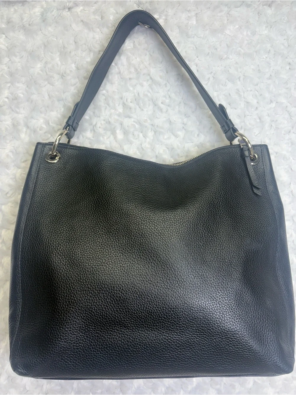 KATE SPADE Black soft Pebbled Leather Shoulder Hobo