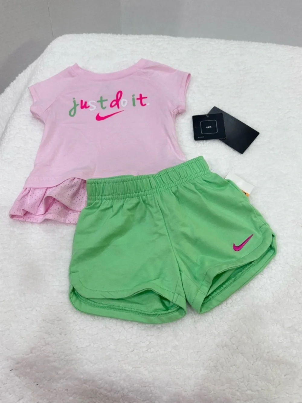 Girl’s Nike Pink & Green Short Set