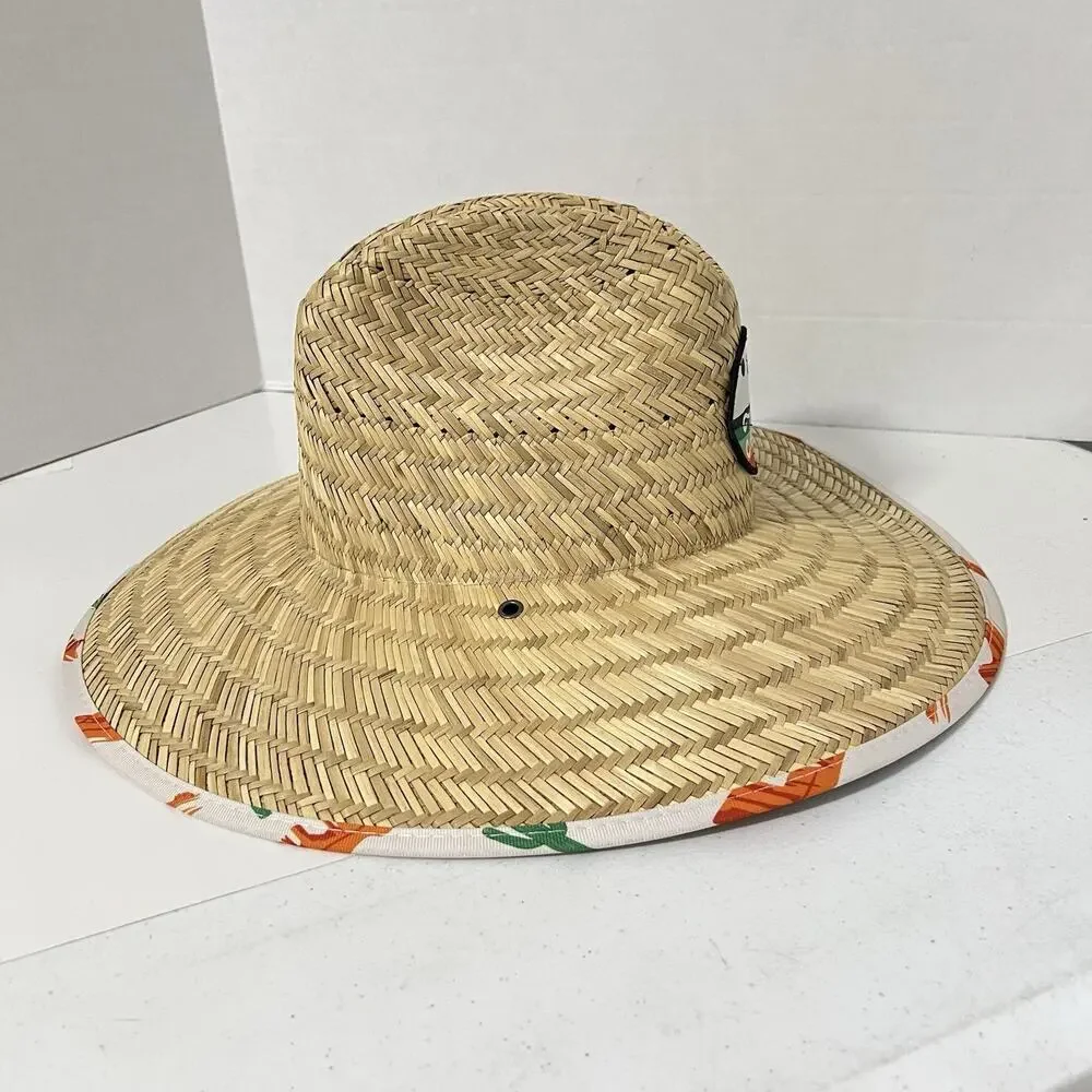 Local Crowns Raffia Straw Hat Texas Patch Wide Brim One Size