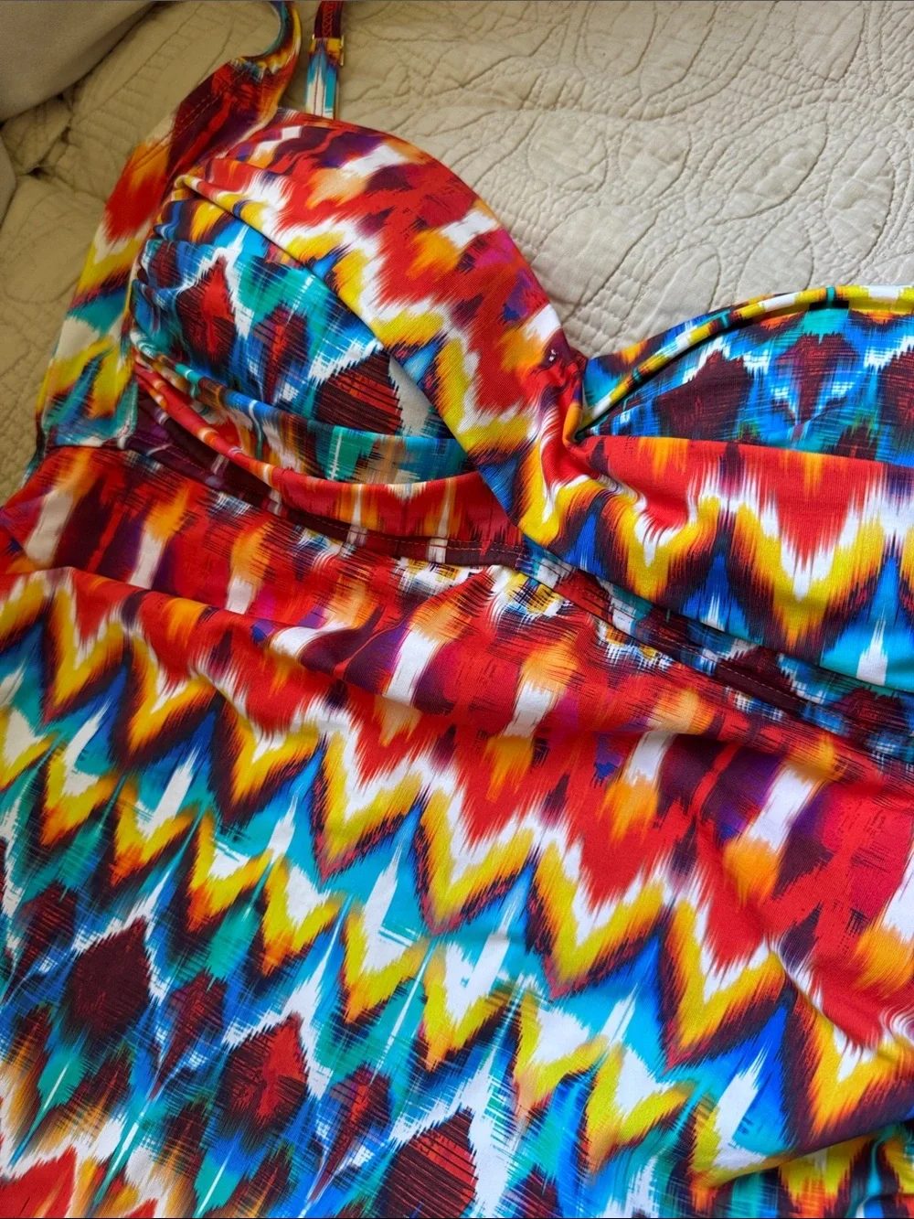 La Blanca Bright Multicolor Ikat Tankini and Bikini Set