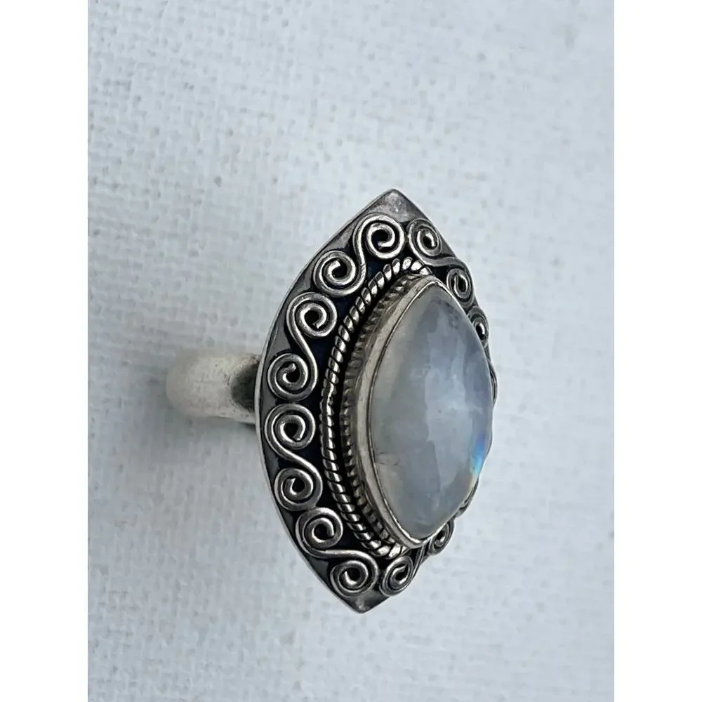 Doug Paulus Signed Moonstone Ring - Sterling Silver