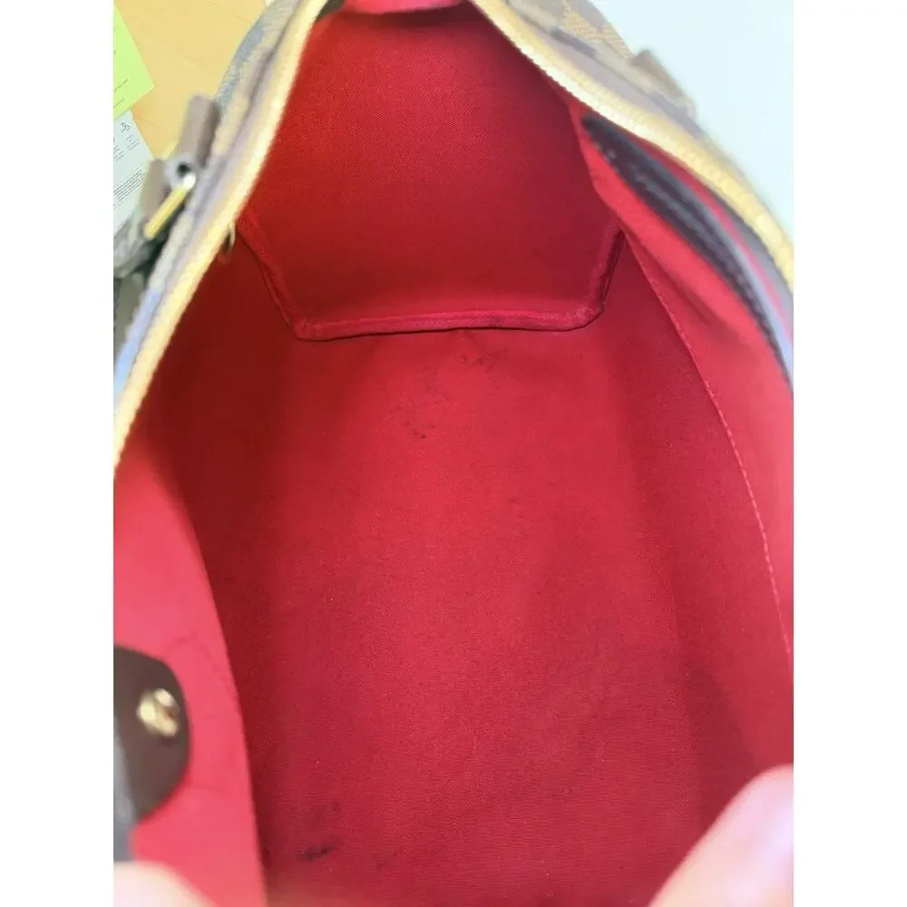Louis Vuitton Speedy Bandouliere 30 Damier Ebene Brown Satchel Red Lining Lock