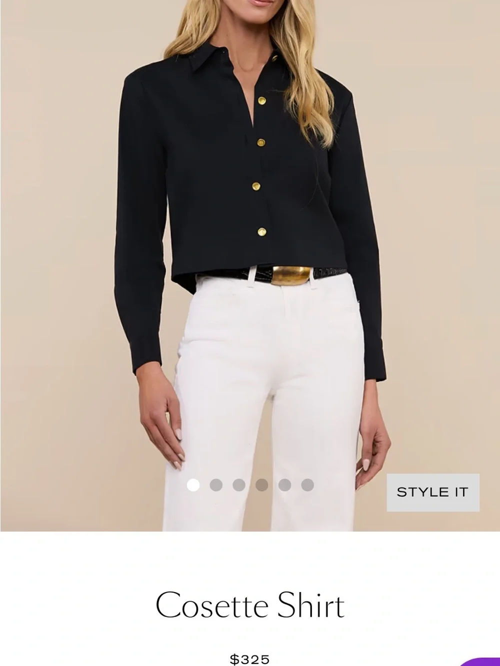 L’AGENCE Cosette Shirt with Gold Buttons