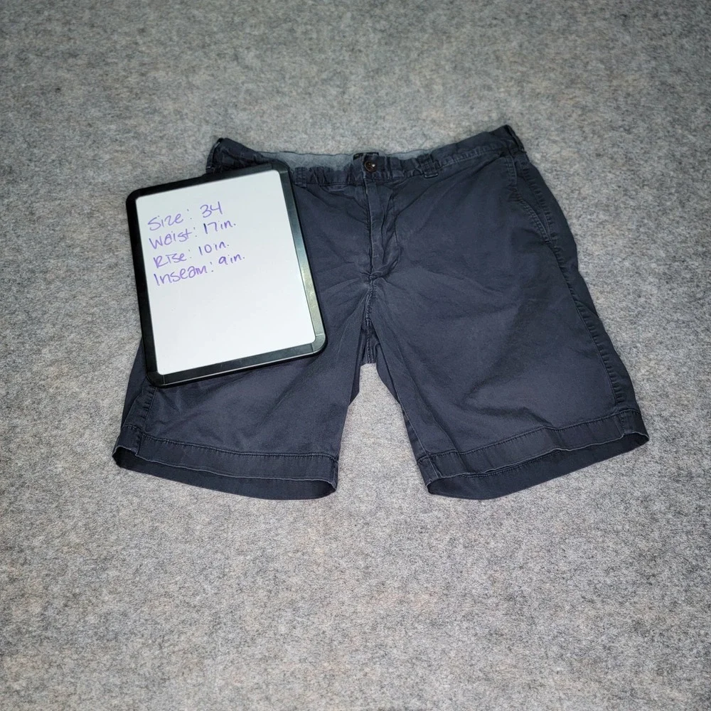 J Crew Mens 34 Stretch‎ Lightweight Casual Chino Shorts Blue