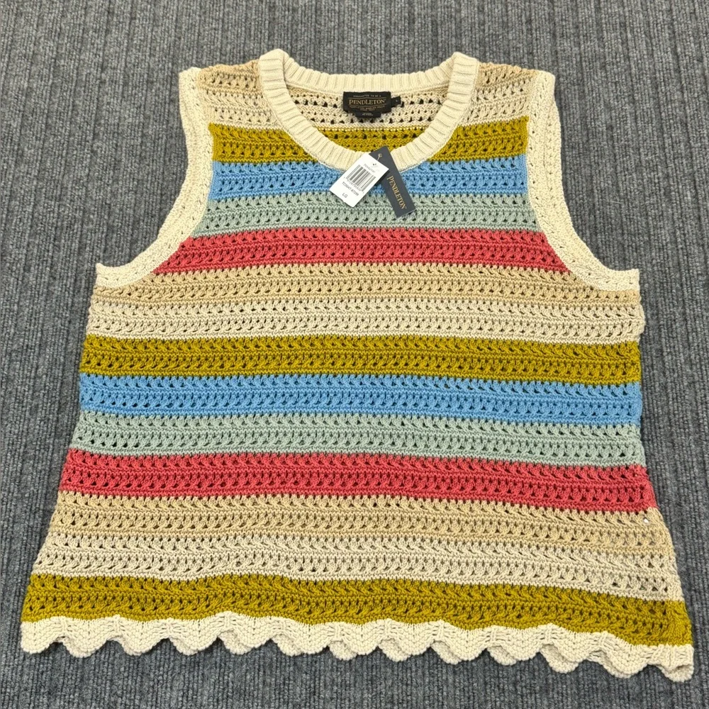 New Pendleton Stripe Knit Tank Top‎ LG