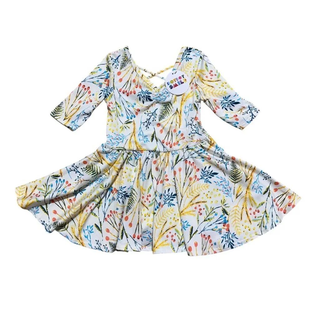 Dot Dot Smile Girls Size 2T Ballerina Dress Botanical Floral Twirl Dress NEW NWT