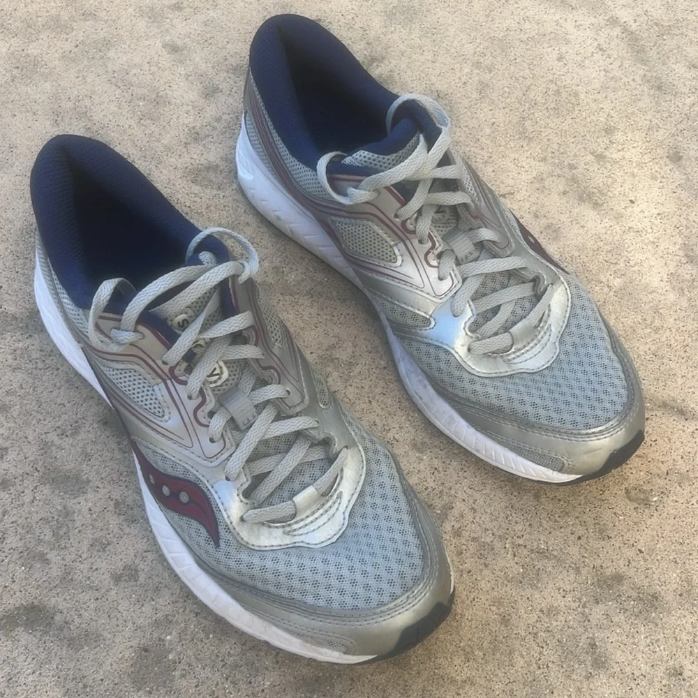 Saucony Cohesion 12 Grey/Purple Women's Running Sneakers Size 8.5