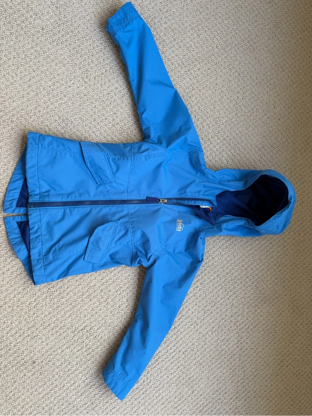 REI Kids' Hooded Blue Raincoat