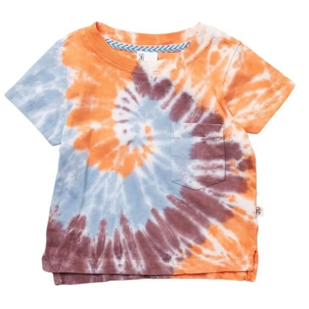Sovereign Code Quest Boys Orange Blue Tie Dye Tee 24 Months‎ New