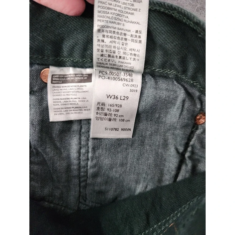 Levi's Mens 36x29 501 Original Straight Leg Jeans Dark Green Button Fly NWT