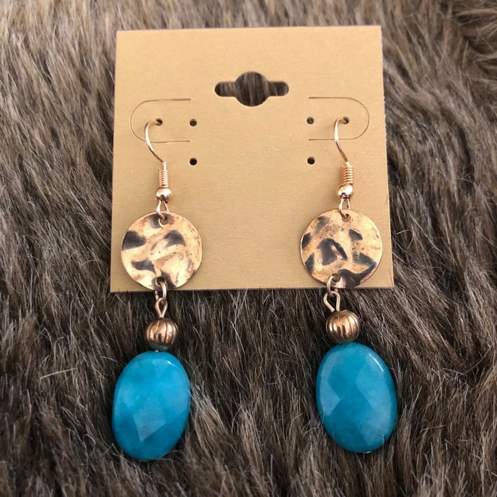 Vintage repurpose faceted glass dangle earrings