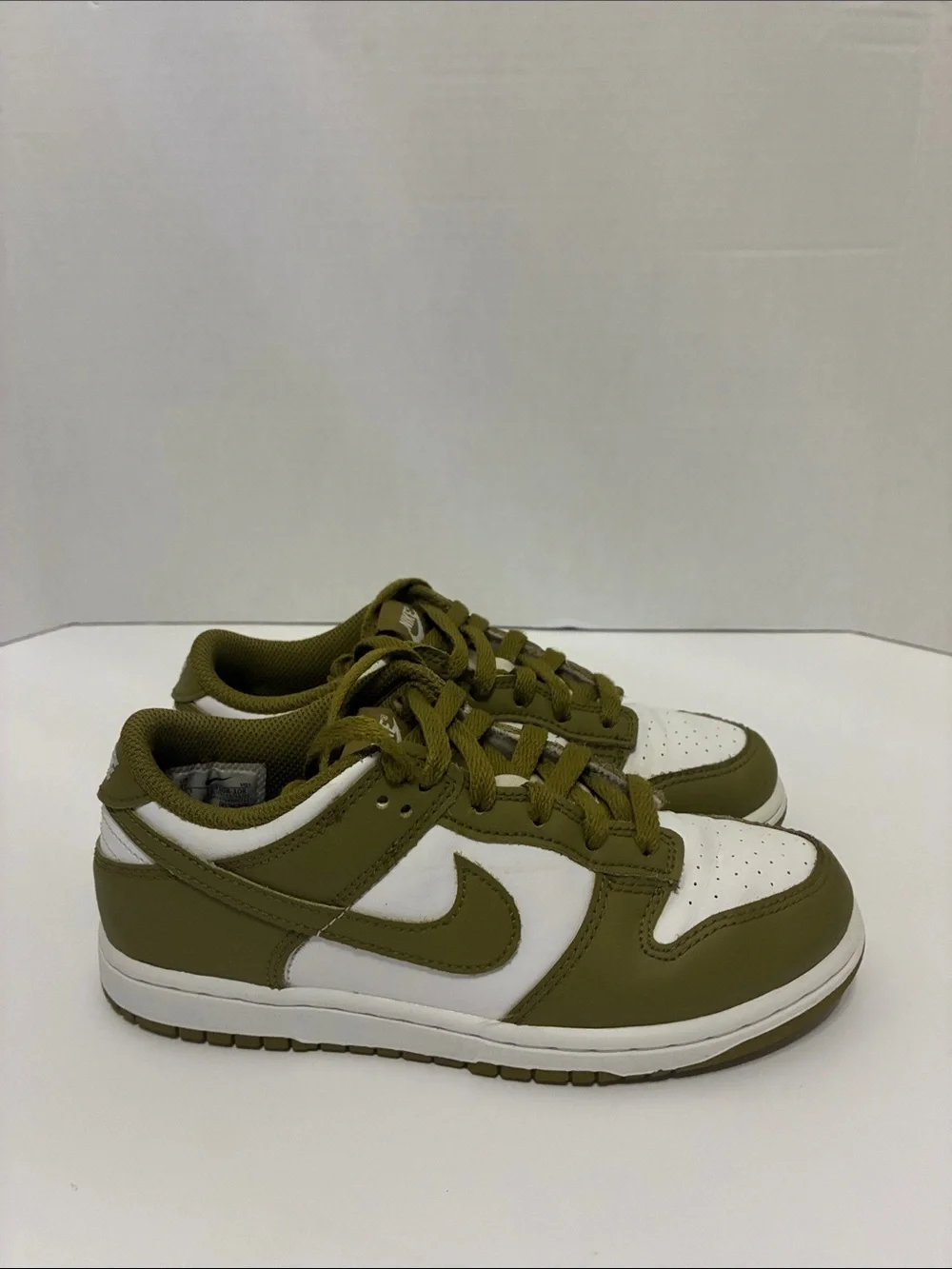 Nike Kids Olive and White Low-Top Sneakers