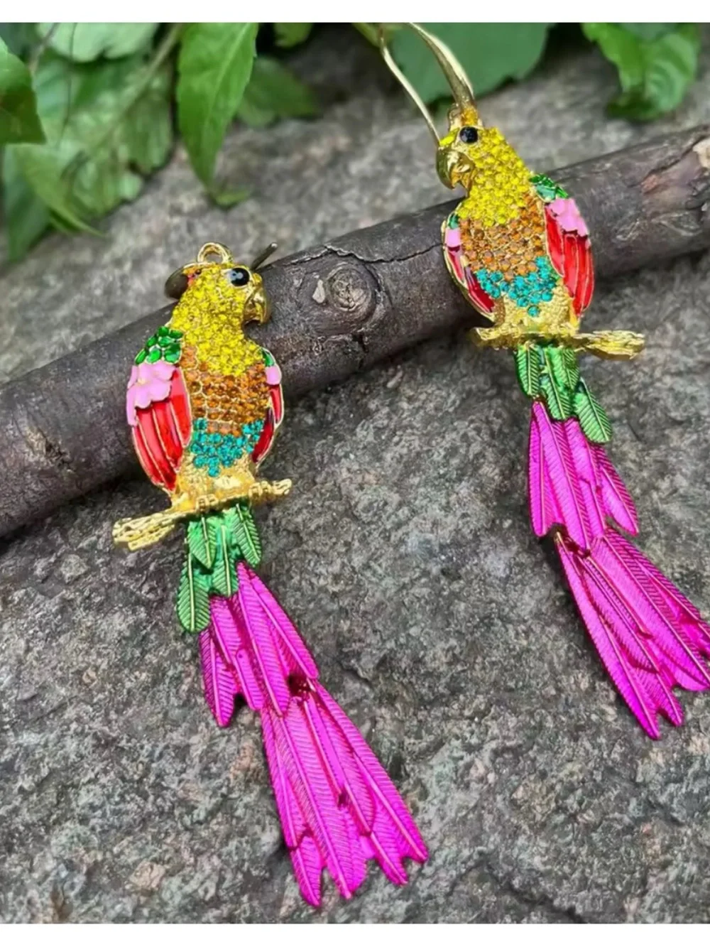 Zara Multicolor Parrot Drop Earrings ~ New