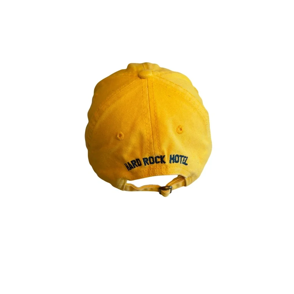 Hard Rock Hat Yellow Riviera Maya Guitar Logo Embroidered Adjustable Dad Cap