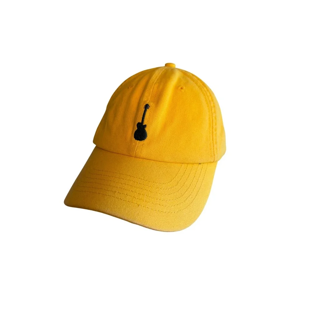 Hard Rock Hat Yellow Riviera Maya Guitar Logo Embroidered Adjustable Dad Cap