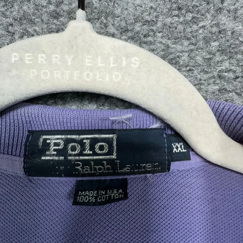 Polo Ralph Lauren Polo Shirt Mens XXL Purple Green Pony Logo Classic Fit Pique