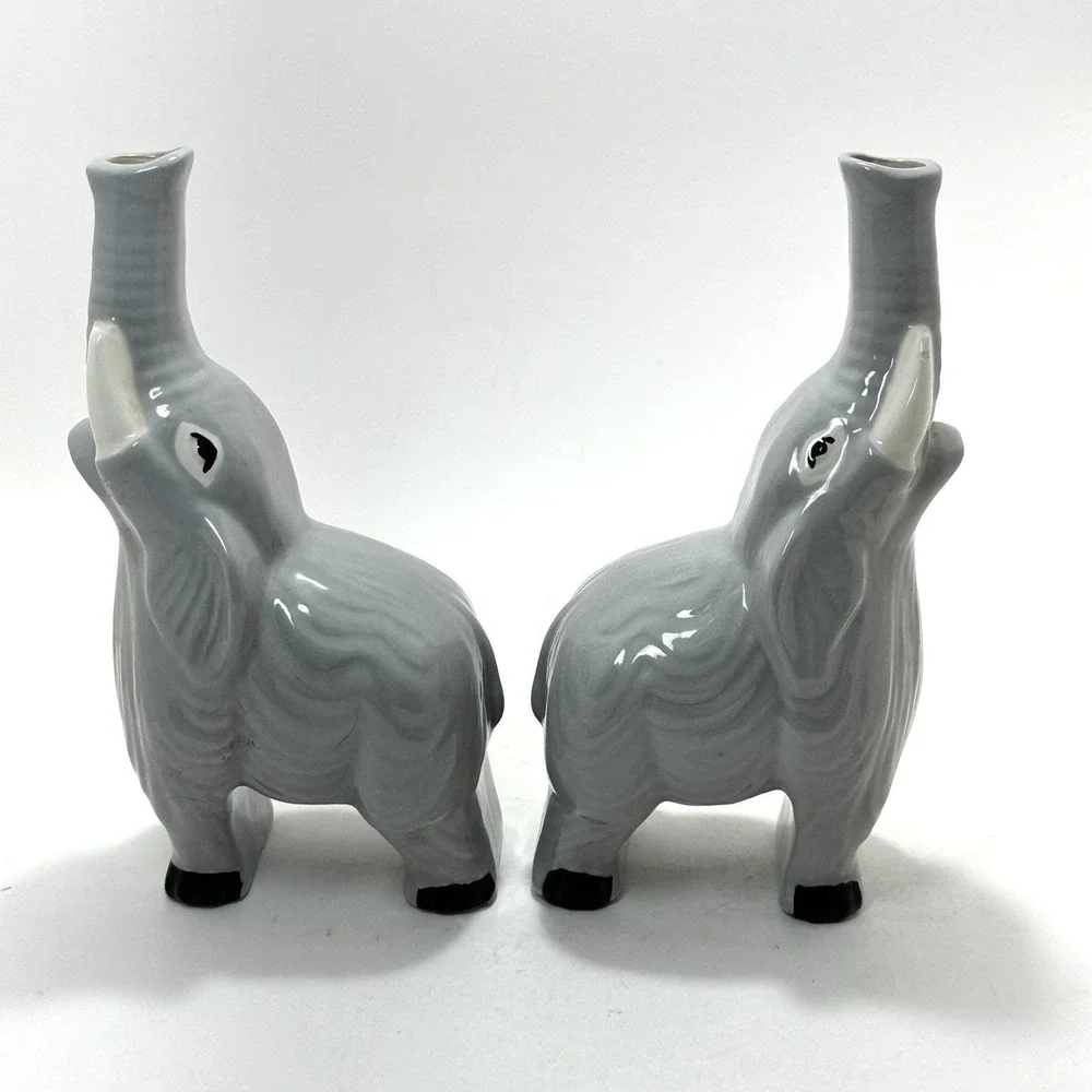 VTG MCM Elephant Bud Vases – 6.5